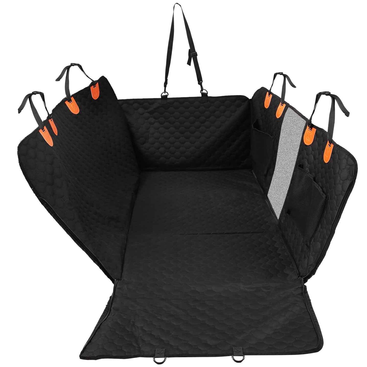 Waterproof Dog Car Seat Cover Hammock with Mesh Window & Storage Pocket