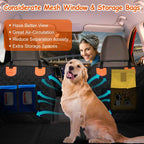 Waterproof Dog Car Seat Cover Hammock with Mesh Window & Storage Pocket