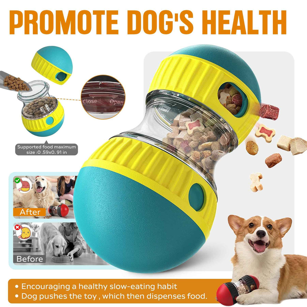 Interactive Dog Treat Dispensing Ball – Adjustable Puzzle Feeder & Mental Enrichment Toy for Small, Medium & Large Dogs