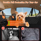 Waterproof Dog Car Seat Cover Hammock with Mesh Window & Storage Pocket