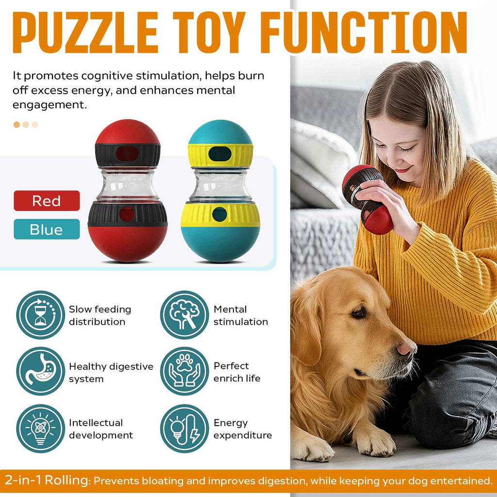 Interactive Dog Treat Dispensing Ball – Adjustable Puzzle Feeder & Mental Enrichment Toy for Small, Medium & Large Dogs